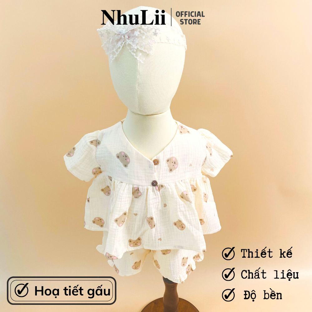 Đồ bộ bé gái Bộ váy cánh tiên hoạ tiết cho bé 7 đến 17 kg NI004 - 3