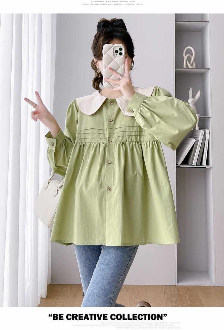 Áo bầu thu đông chất thô mềm thiết kế dài tay cổ sen mềm đẹp