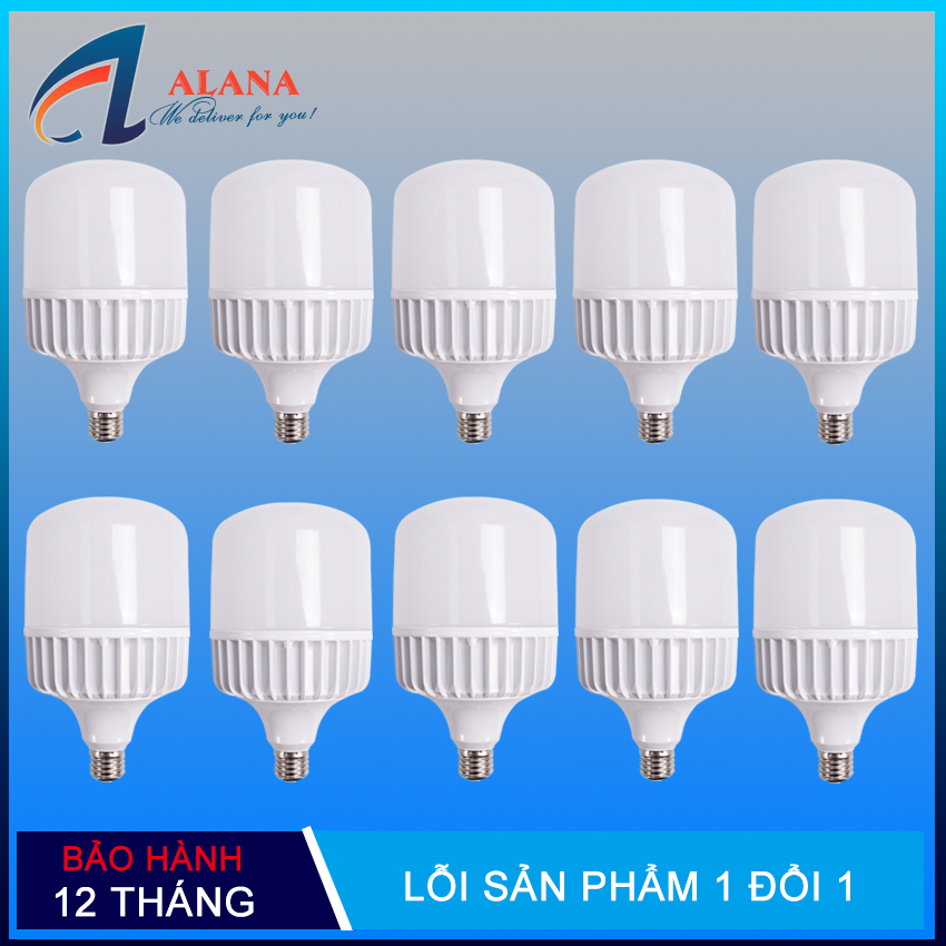 Bộ 10 đèn led bulb trụ thân nhôm 40w ánh sáng trắng