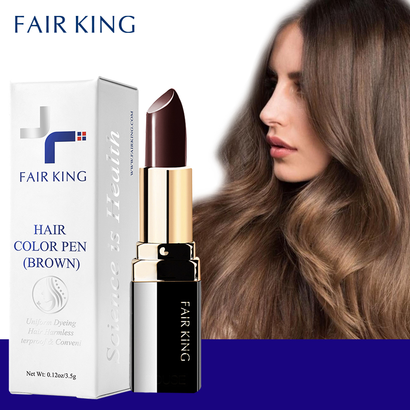 FAIR KING Thuốc nhuộm tóc dùng một lần Màu tóc nâu tức thì Che phủ màu tóc Sửa đổi dạng kem Thanh che phủ tạm thời Thuốc nhuộm tóc màu trắng - intl