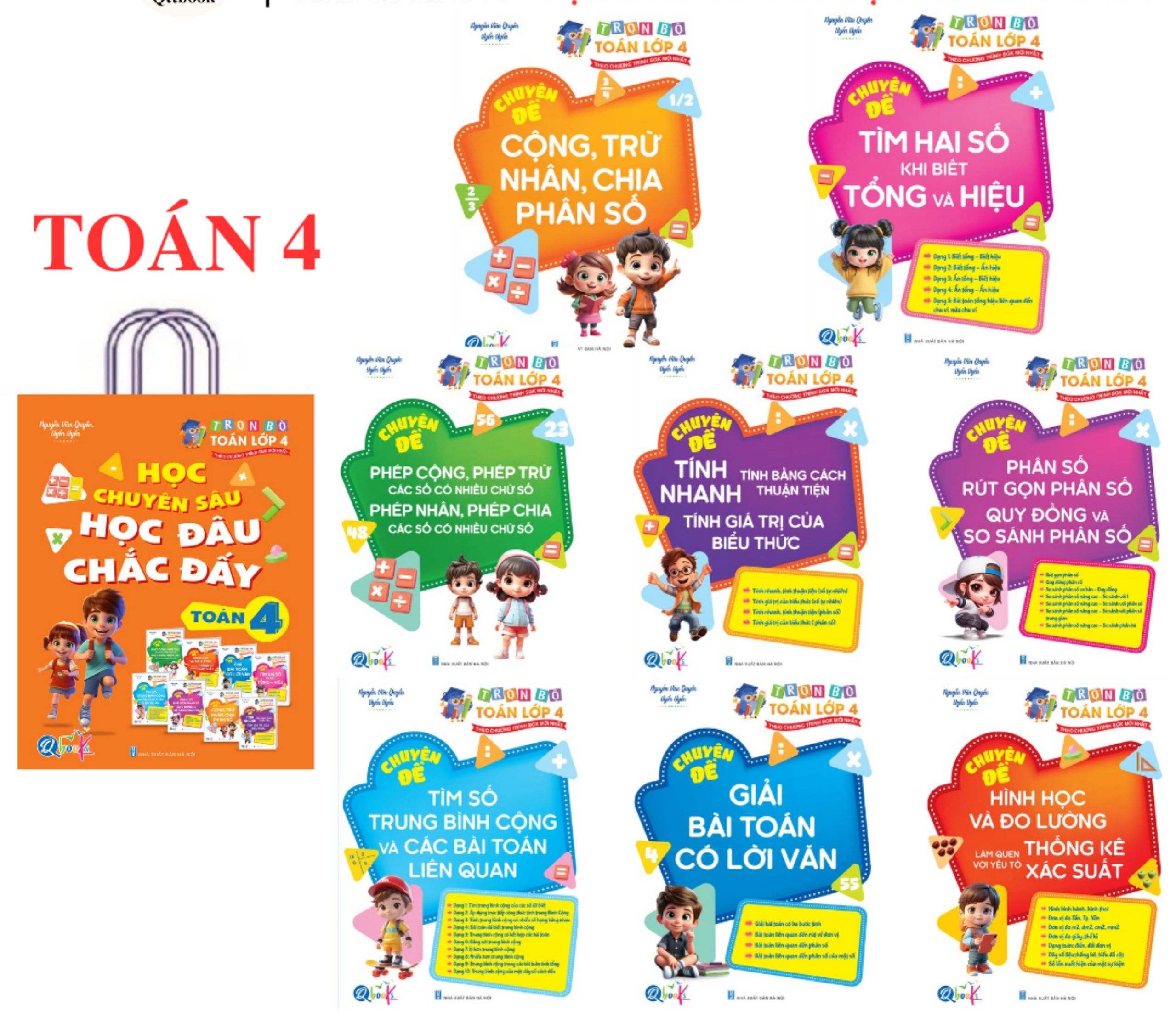 SÁCH - [ Lớp 4 ] - ( Bộ 8 quyển ): Trọn bộ Toán lớp 4 - Học chuyên sâu học đâu chắc đấy Toán 4