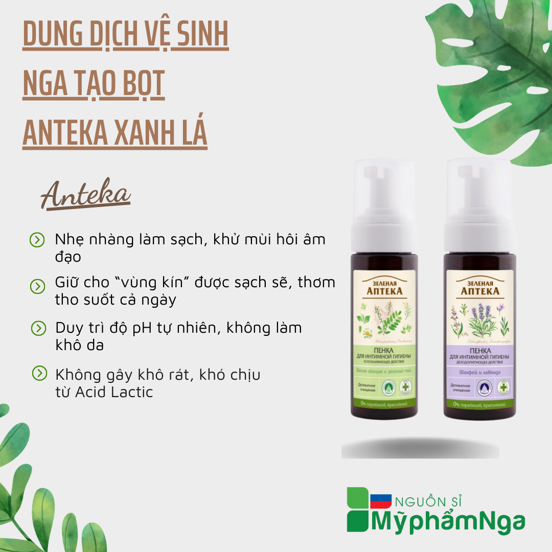Dung dịch vệ sinh Nga tạo bọt Anteka Xanh lá - Dung dịch vệ sinh Pharmacy