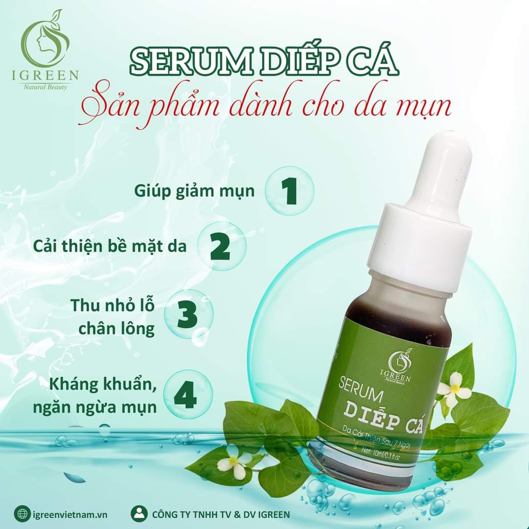 [ Chính Hãng Mua 2 Tặng 1] Serum Diếp Cá Igreen chính hãng đánh bay các loại mụn bọc ,mụn viêm,mụn dị ứng,mụn trứng cá,mụn đầu đen...