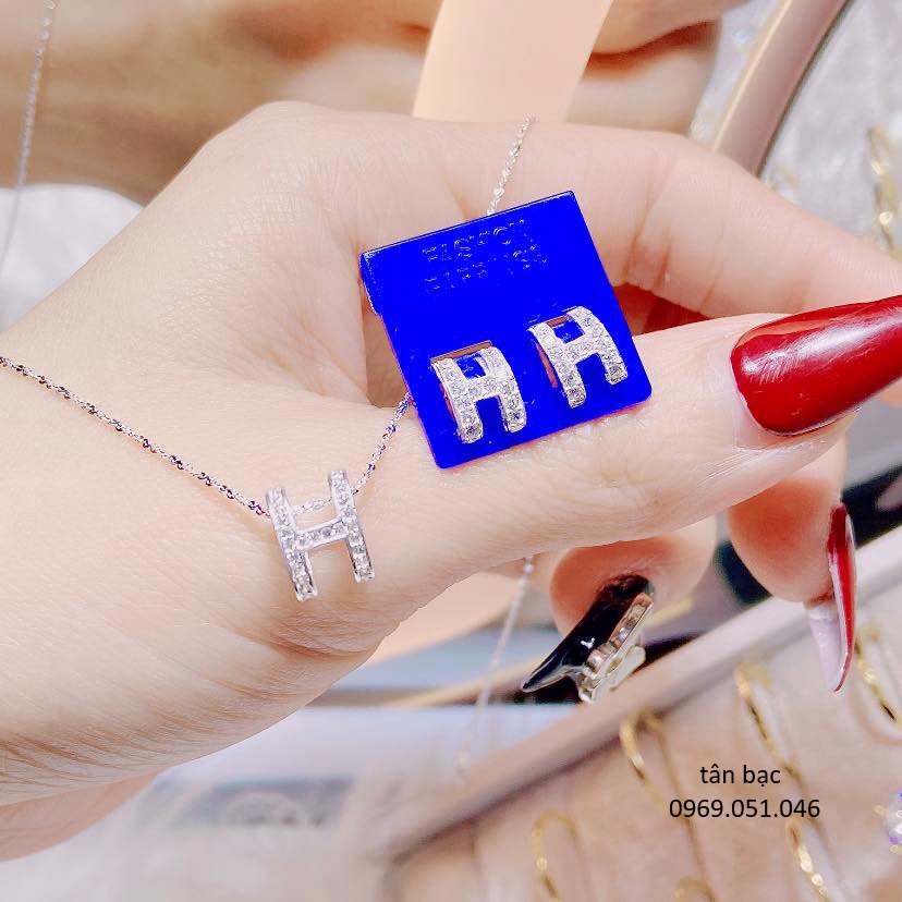Bộ chữ h hót hít , bạc 925 sáng đẹp
