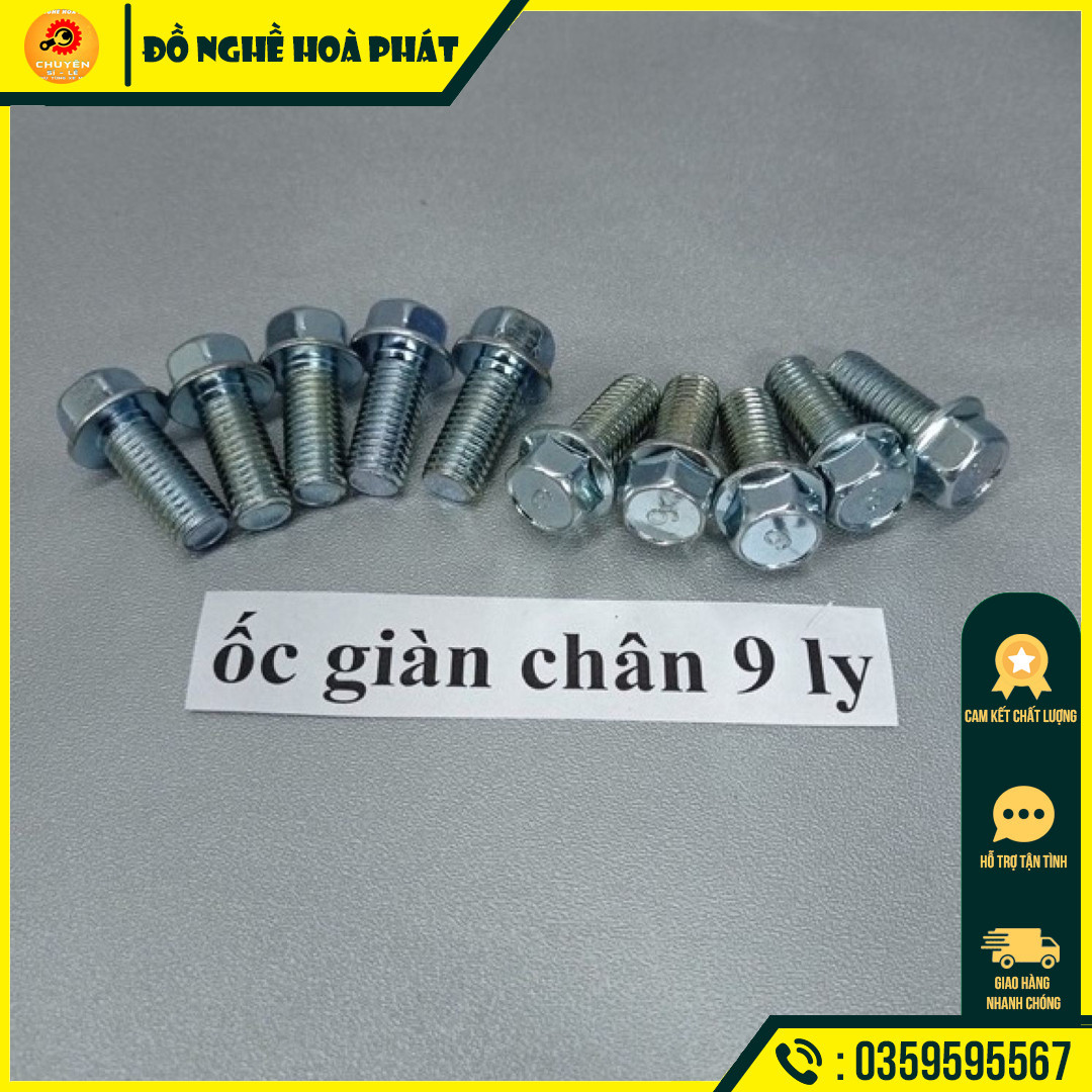 Ốc 9 ly cấy để chân xe máy khắc phục trờn ren