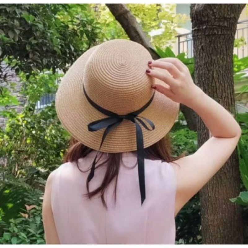 Nón cói vành nhỏ nơ dài