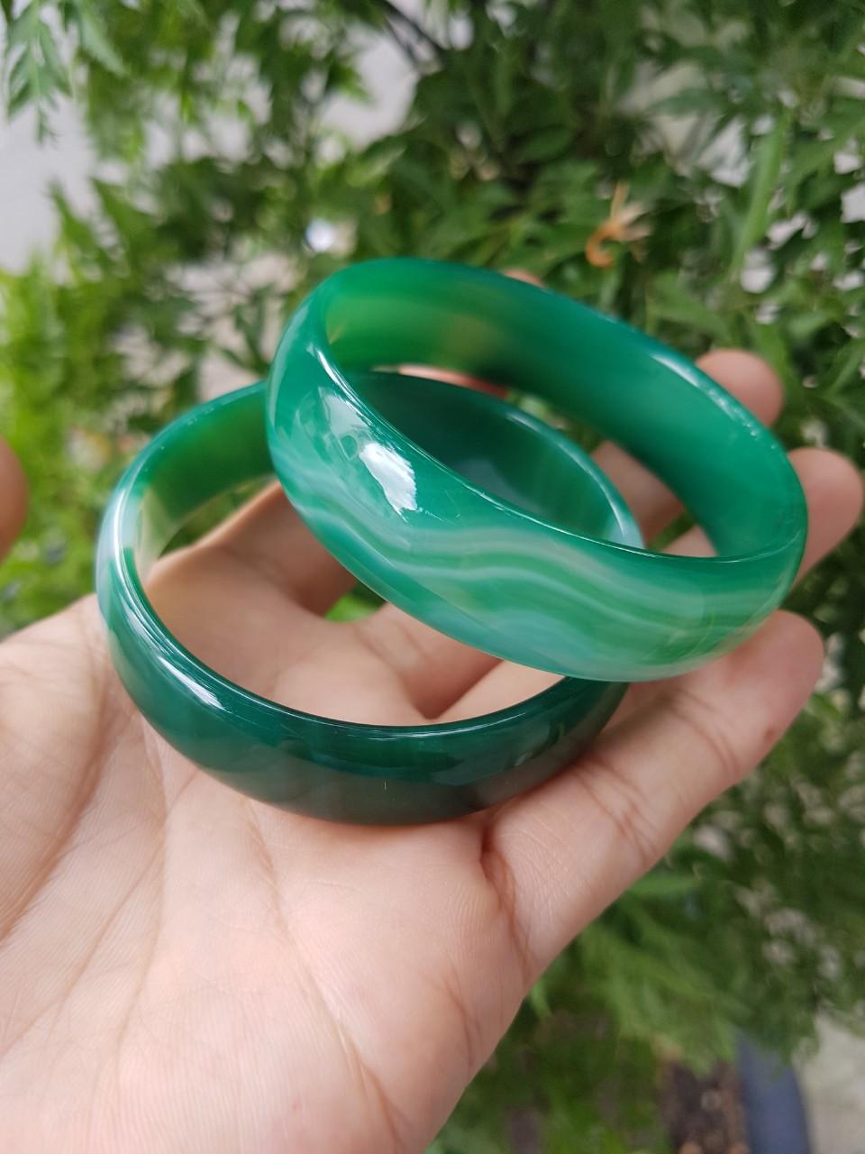 [HCM]Vòng tay mã não xanh lá 54mm - xưởng buôn đá phong thủy Huỳnh Đào