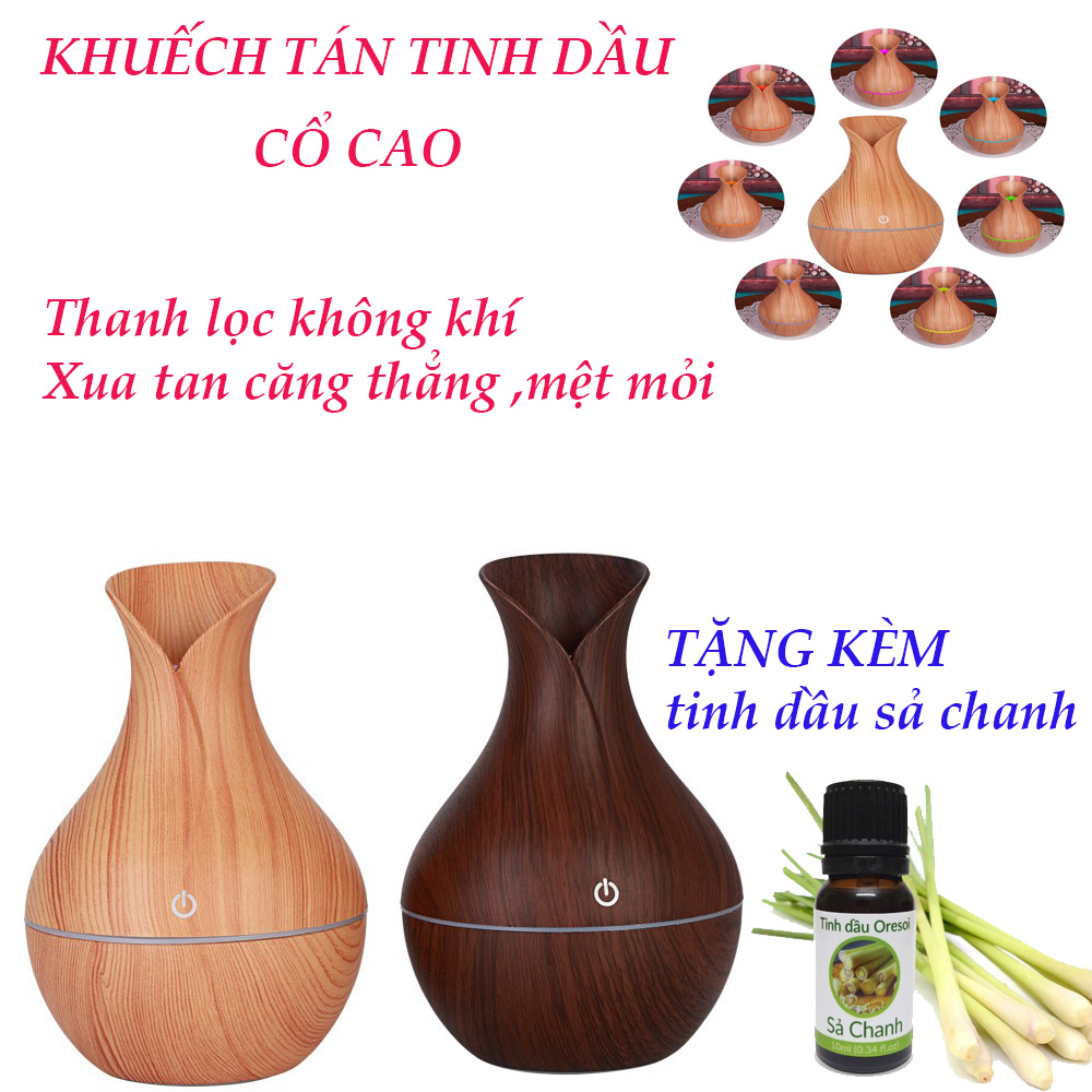 Đèn Phun Tinh Dầu, Khuếch Tán Tinh Dầu  [KHUYẾN MẠI - TẶNG KÈM 01 LỌ TINH DẦU ] Giúp tạo độ ẩm cho phòng điều hòa , thanh lọc không khí.Đuổi muỗi hiệu quả .