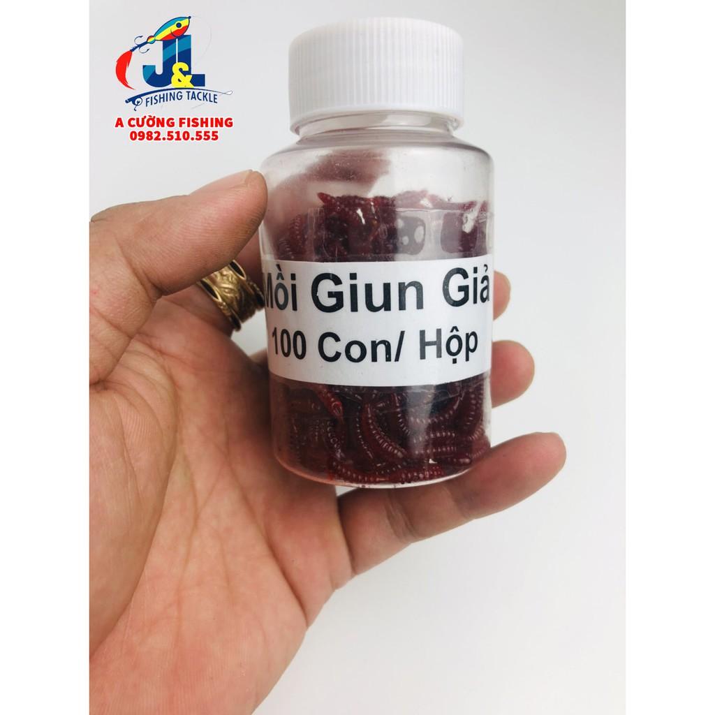 Mồi giun giả 3D câu cá siêu nhậy có mùi tanh 1 lọ 60 con- A Cường Fishing