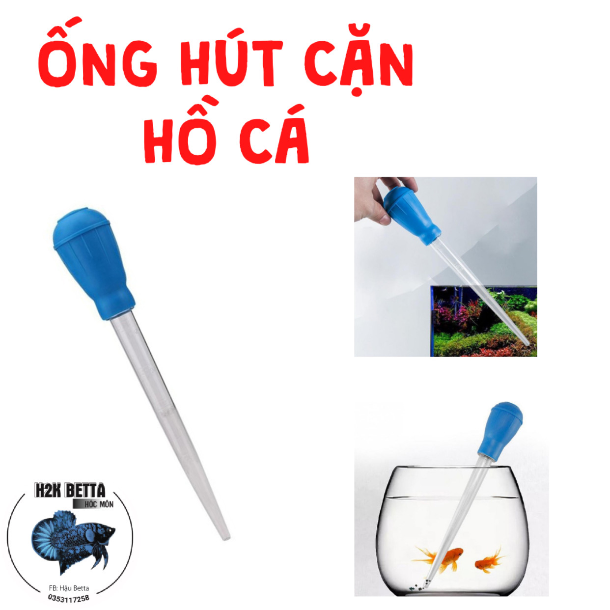 Ống hút cặn hồ cá - kích thước 30ml - h2k betta