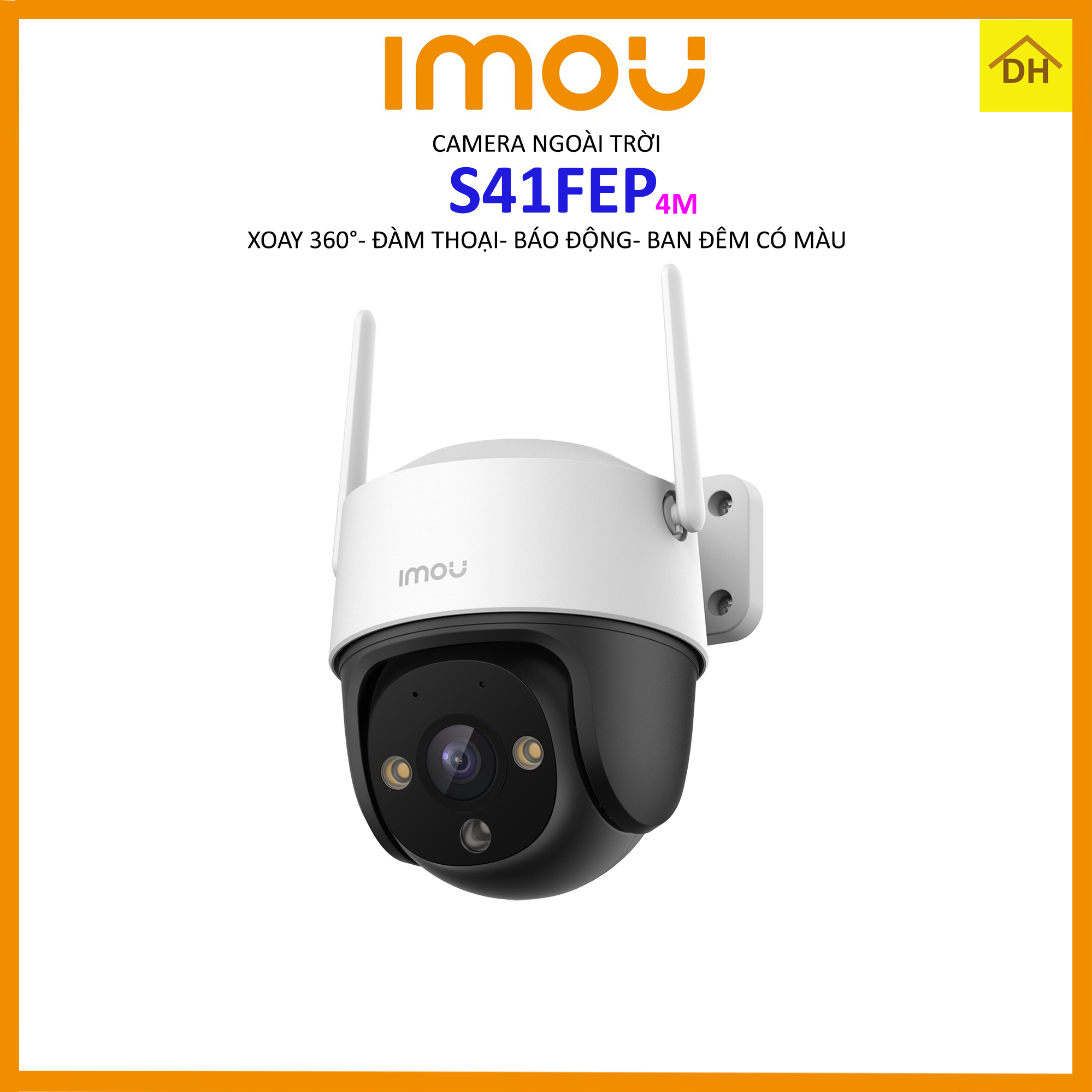 Camera IMOU PTZ S41FEP 4M 2K Xoay 360 Độ- Đàm Thoại 2 Chiều- Ban Đêm Có Màu- Góc Nhìn Siêu Rộng - Wifi Ngoài Trời Chính Hãng IMOU
