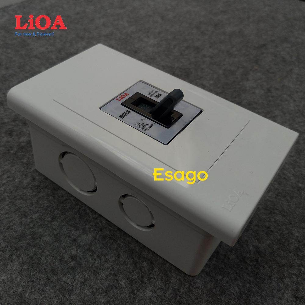 Combo cầu dao tự động an toàn LiOA 30A loại 2 cực 2 tiếp điểm - Âm tường