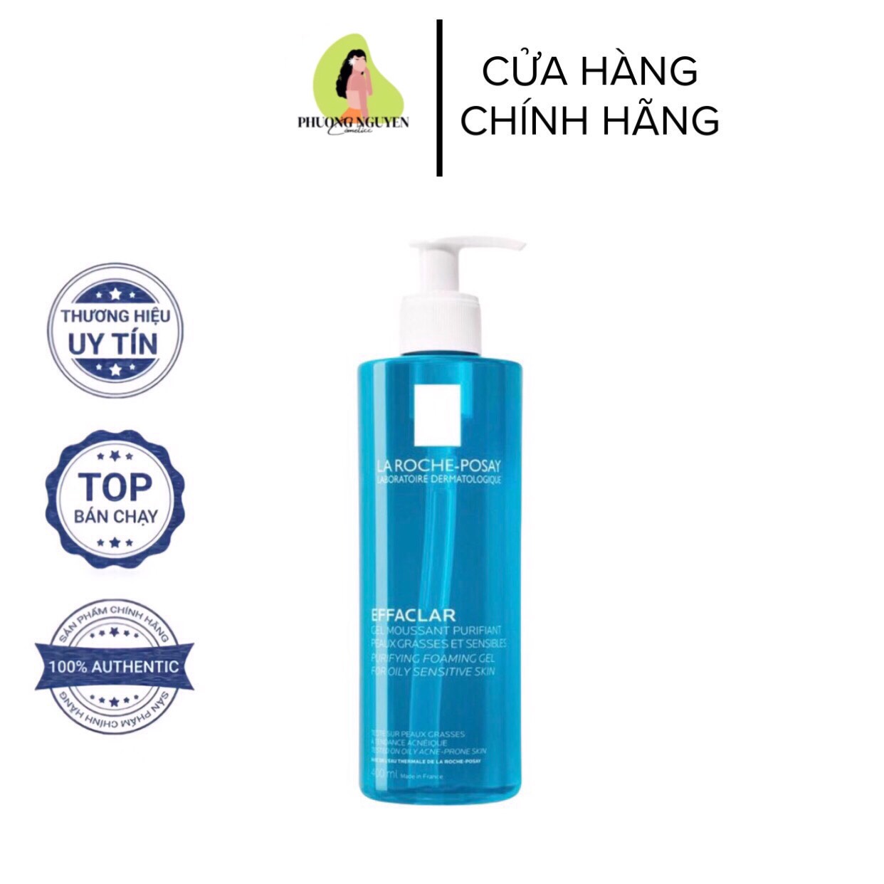 Sửa rửa mặt dạng gel tạo bọt cho da dầu La Roche-Posay Effaclar