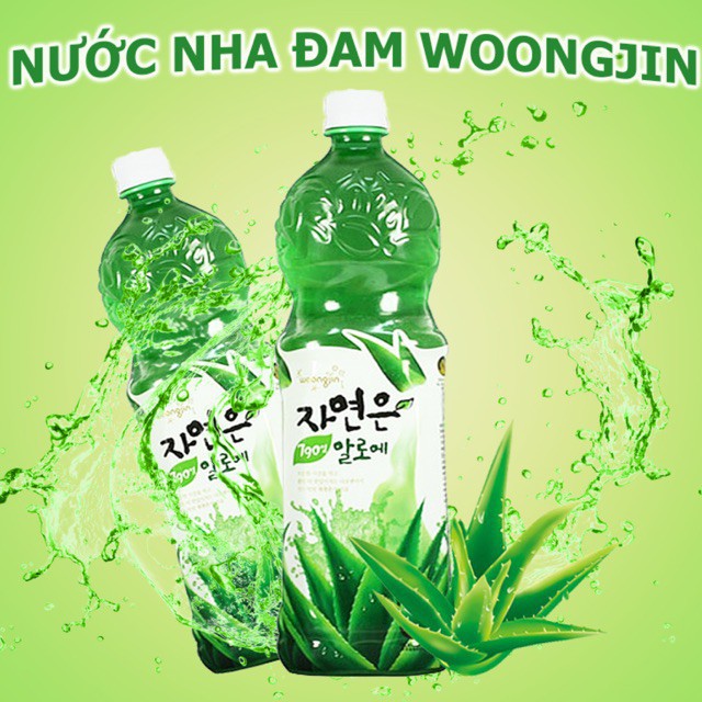 Nước ép nha đam hàn quốc chai woongjin tasty aloe chai 1,5l