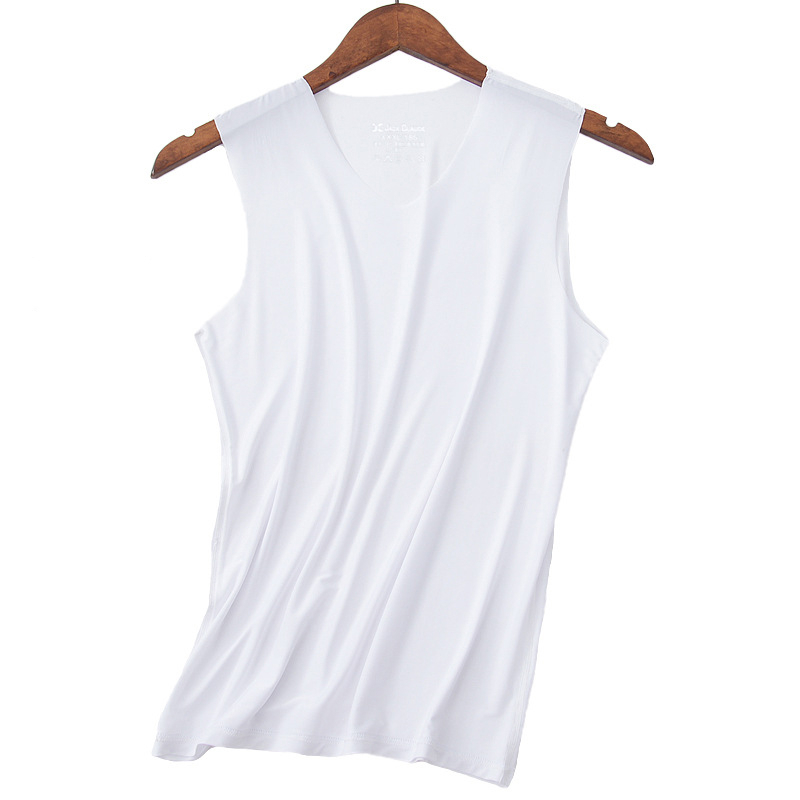 Men's Tank Top Without Edges Made of Cool Silk Material, Cool to Wear, Suitable for Going to the Gym, Doing Sports, or Wearing at Home. - 2