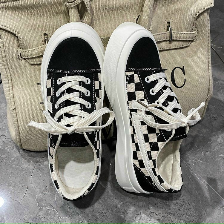 Giày thể thao van caro buộc dây QC, giày bata van caro classic nam nữ