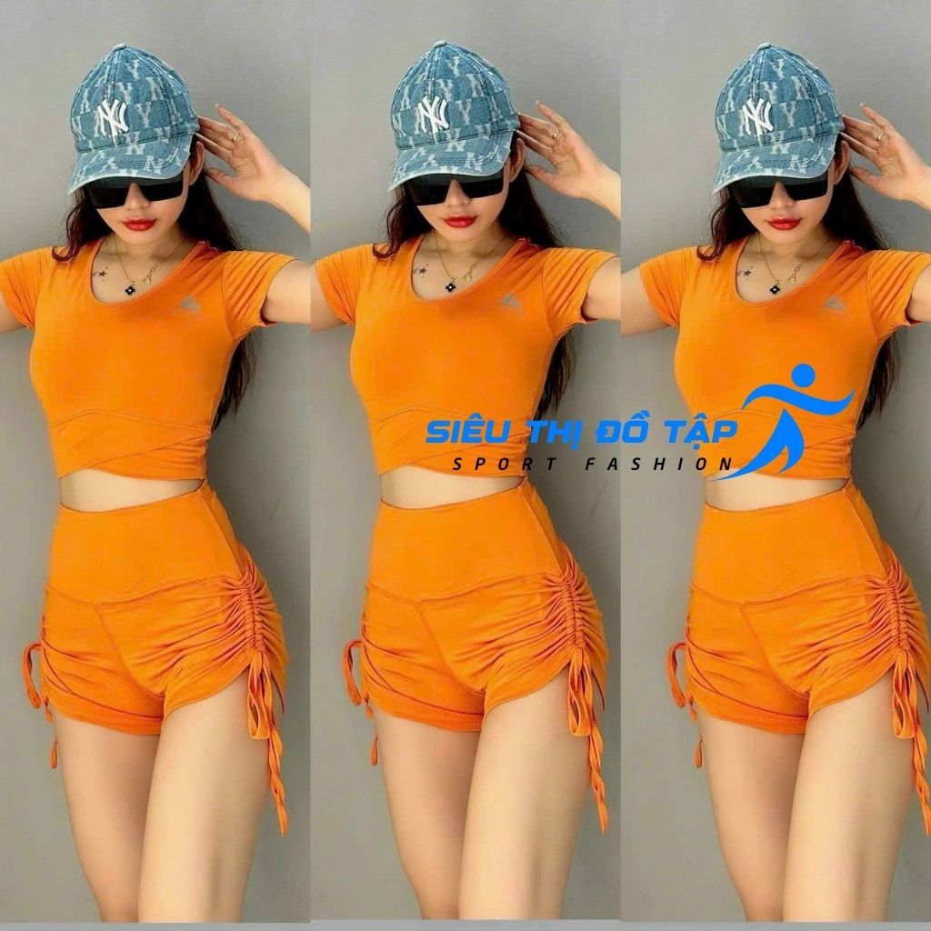 Set Bộ Áo Crotop Quần Rút Dây Tập Gym, Yoga Chất Co Giãn Thấm Hút Mồ Hôi