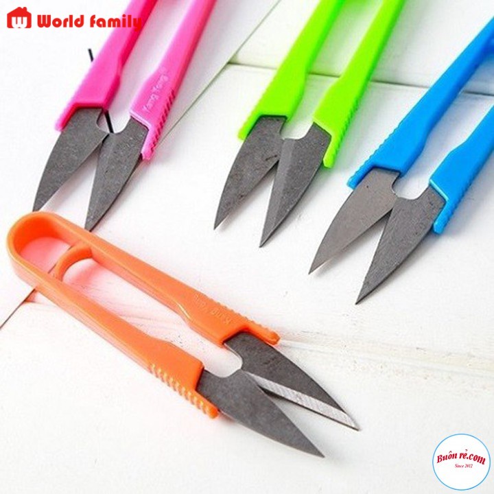 Kéo bấm chỉ- kéo cắt chỉ cán nhựa lưỡi sắt mini