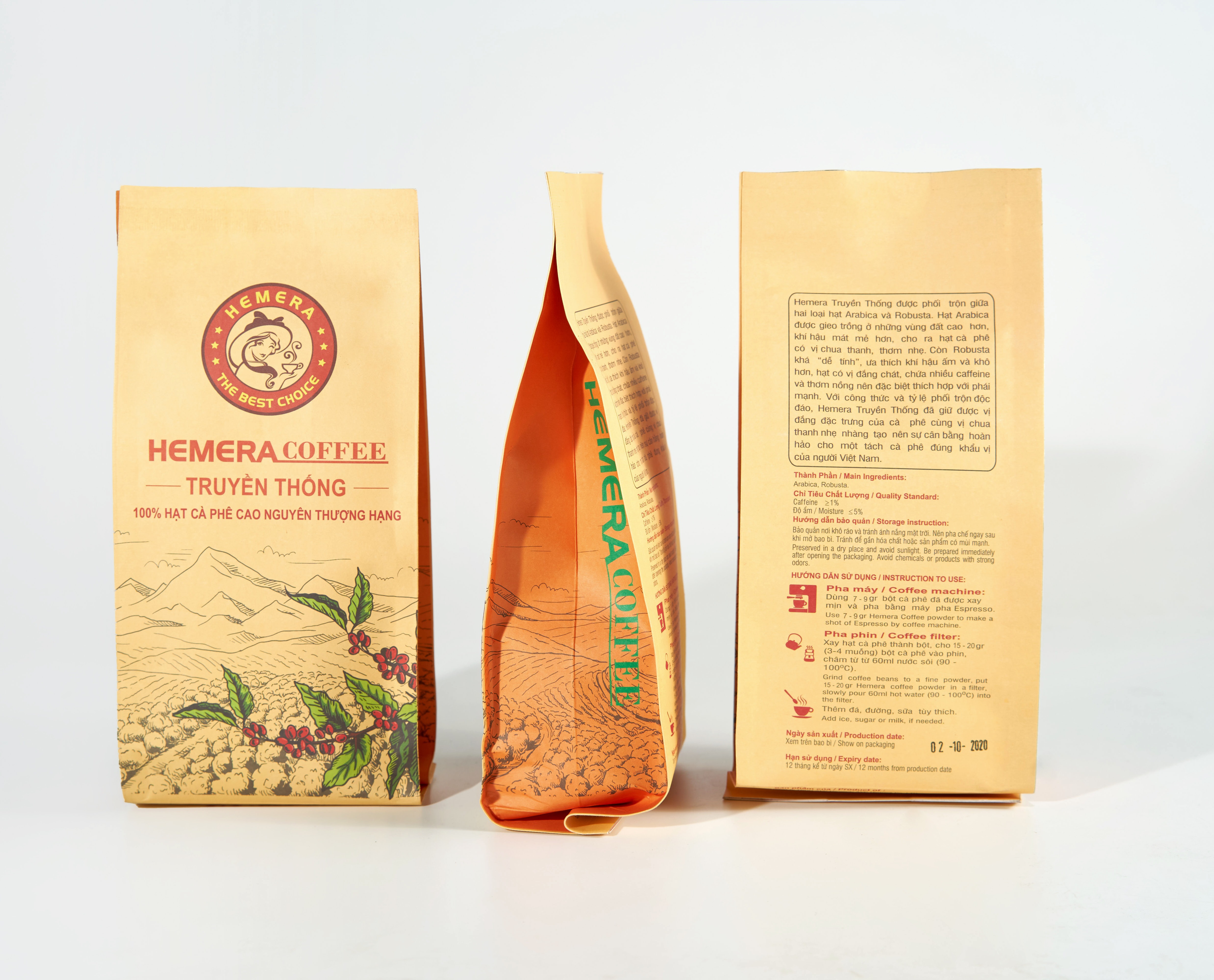 Cà phê hạt truyền thống hemera coffee - 250gr