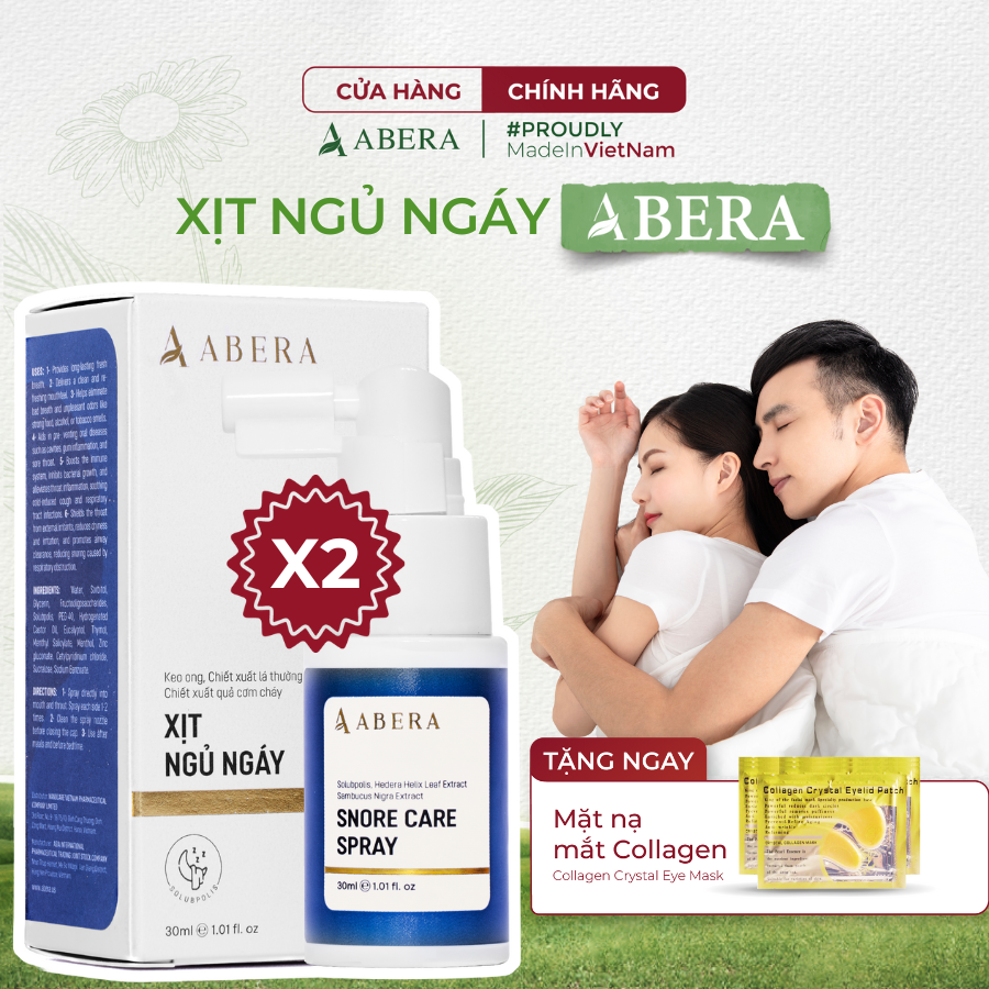 [COMBO 2] Xịt Chống Ngáy Ngủ Snore Care Spray Abera 30ML - Giảm Nhanh Các Triệu Chứng Ngáy Chỉ Từ 14 Ngày