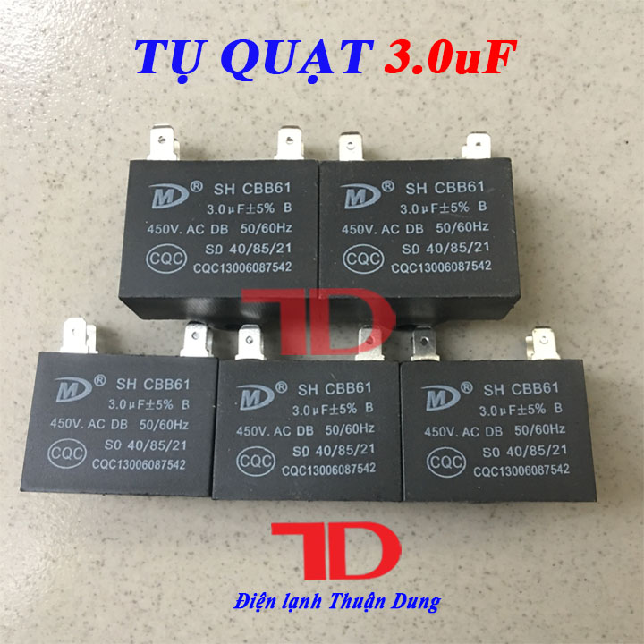 Combo 5 tụ quạt 3.0uf, capa quạt 3.0