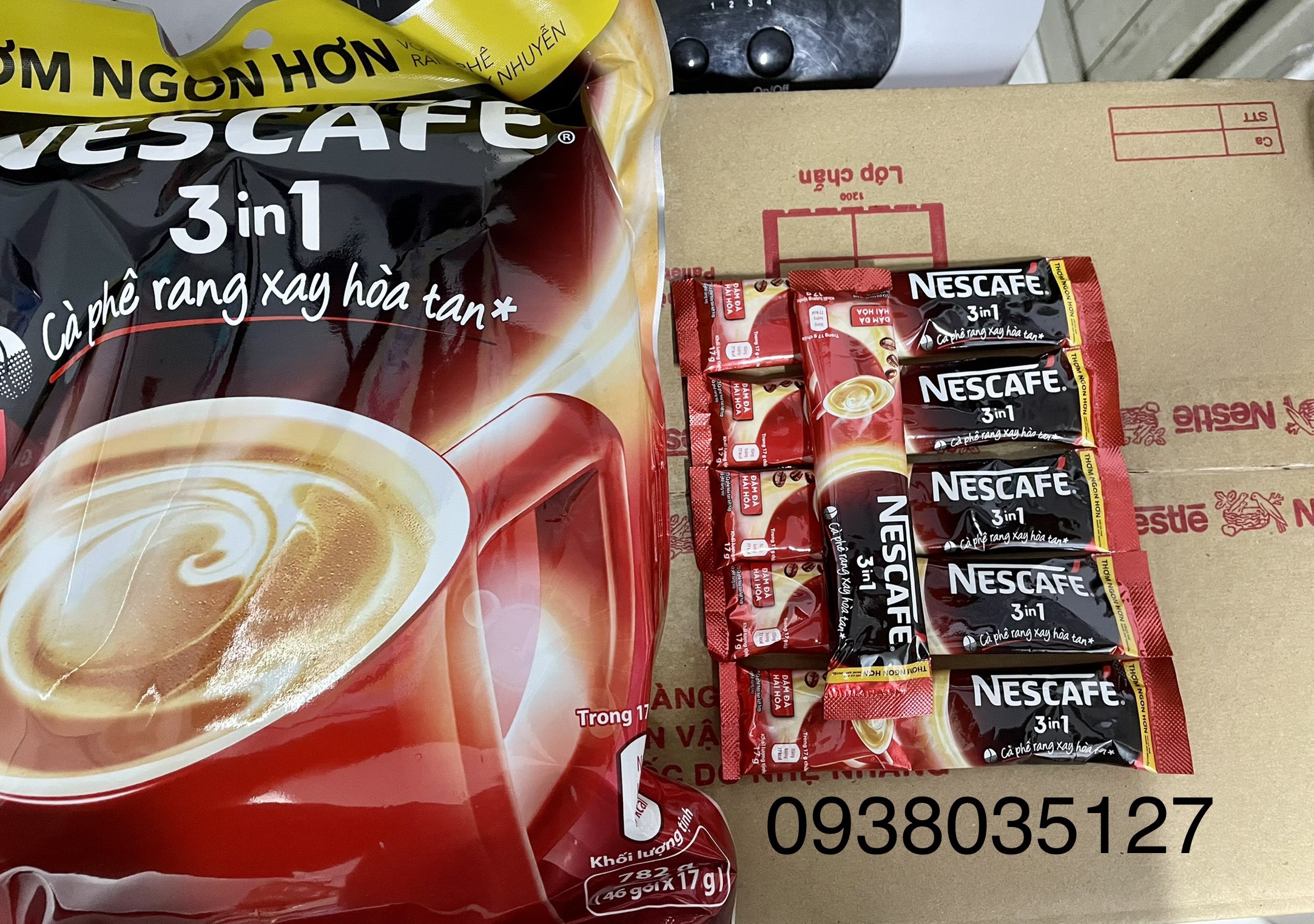 COMBO 10 GÓI LẺ NESCAFE 3IN1 ĐẬM ĐÀ HÀI HOÀ 17 GR (màu Đỏ) - Date T11/2022 - bán lẻ cho người mới dùng thử
