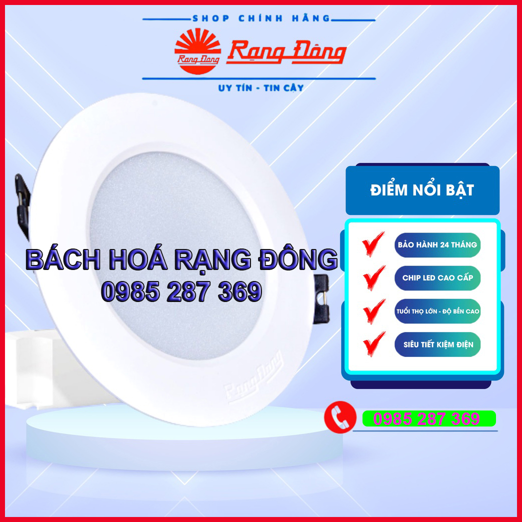 Đèn LED âm trần Rạng Đông 7W đổi 3 màu, mạ vàng, mạ bạc SAMSUNG chipLED