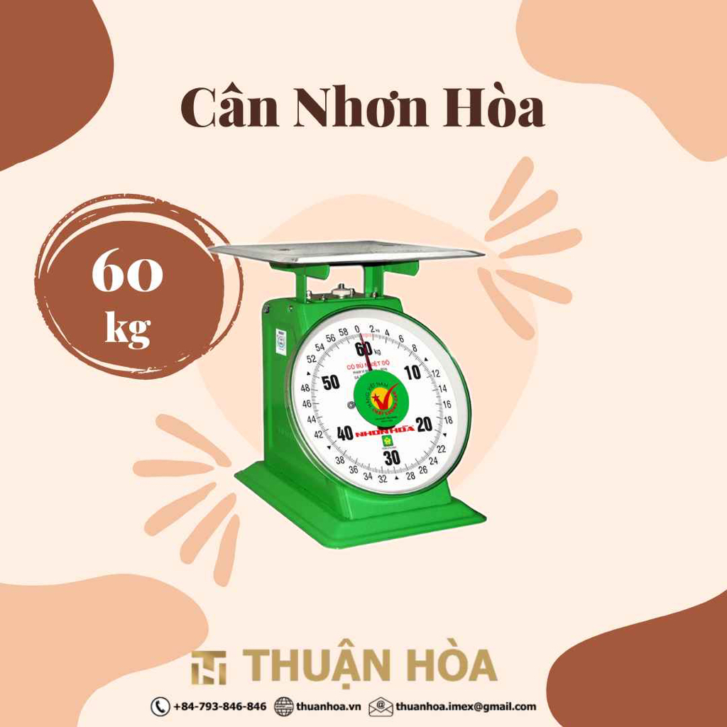 Cân đồng hồ lò xo nhơn hòa 60 kg