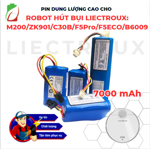Pin dung lượng cao chính hãng cho robot hút bụi liectroux xr500/f5pro/c30b/f5eco/zk901/m200/b6009