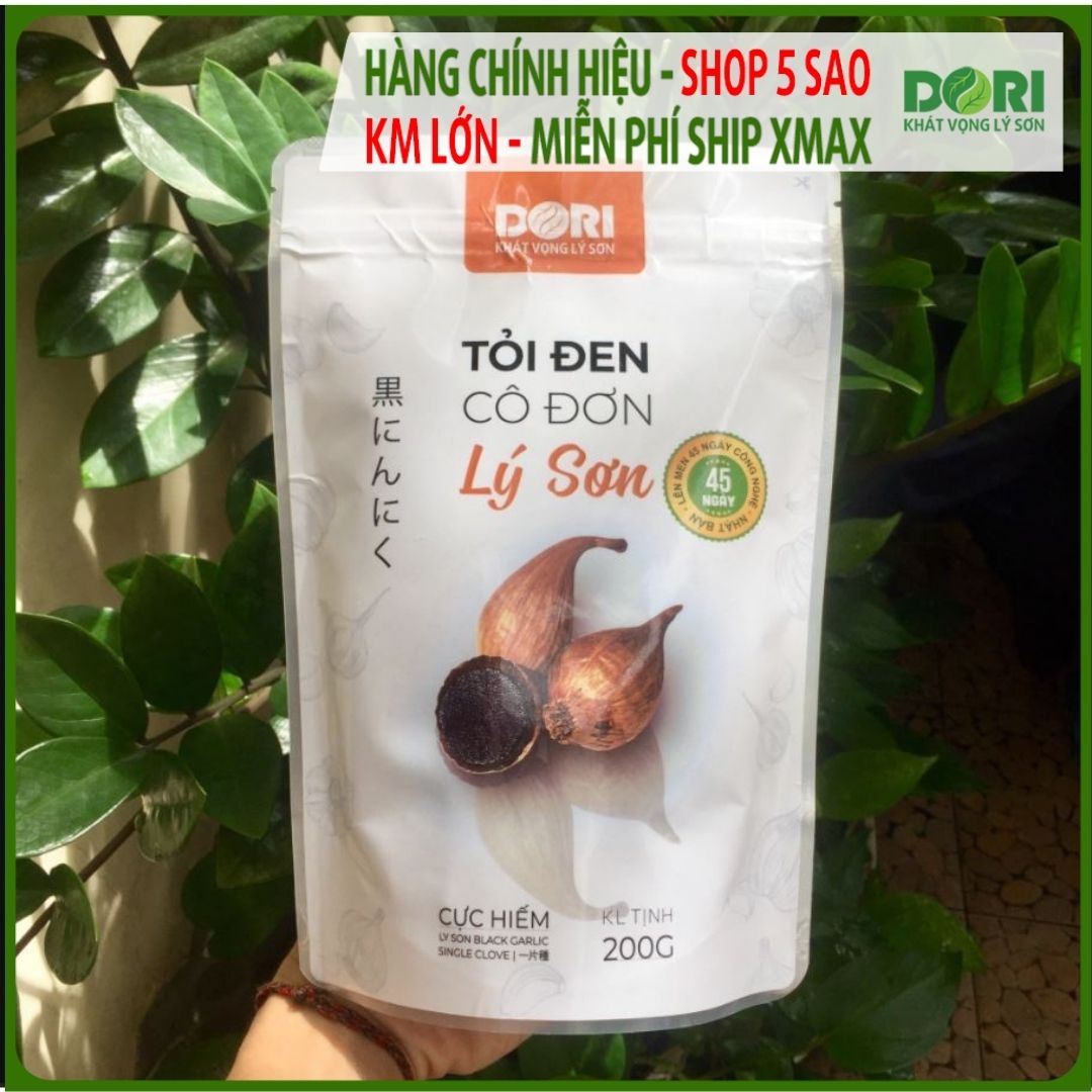 Tỏi đen Cô đơn Lý Sơn Dori - Túi 200g - Hàng rất hiếm số lượng có hạn - Trồng và lên men hoàn toàn tại đảo