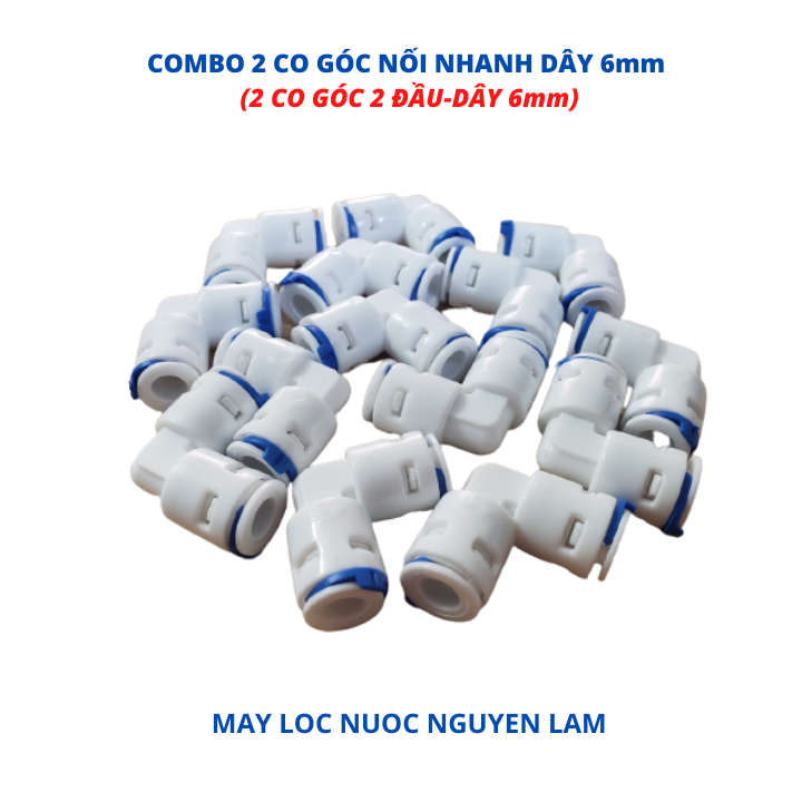 (HCM) Cút Nối 6mm (Cút Góc Nối Nhanh - Dây 6mm)