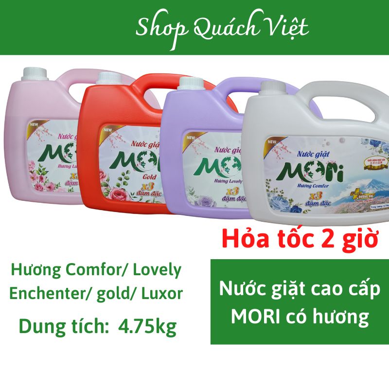 Nước giặt MORI hương comf/enchen/ lovely, can 5L