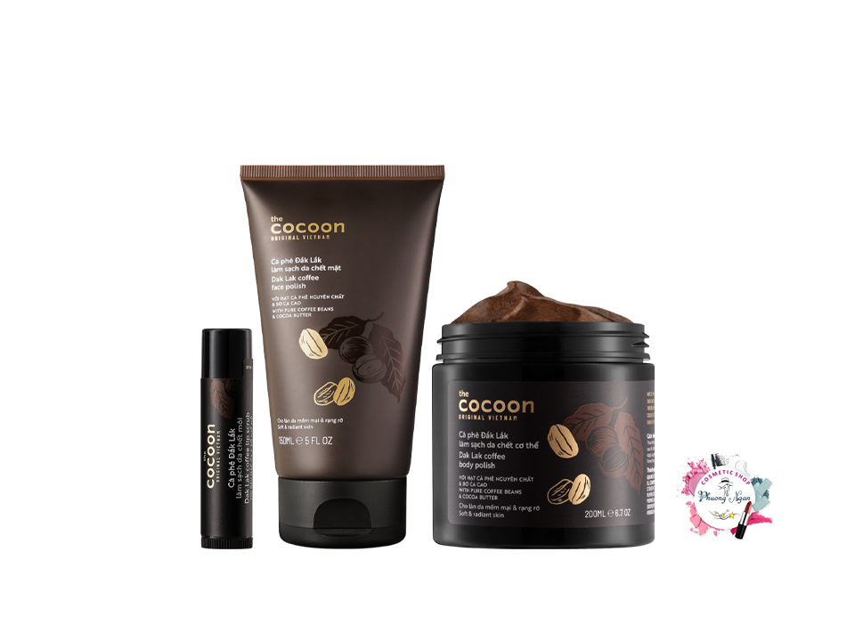Combo Cocoon Cà phê Đắk Lắk làm sạch da chết