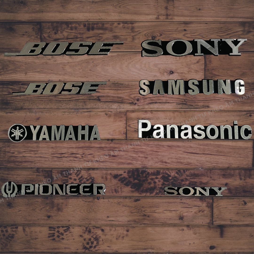 Tem Loa Nhôm Sony, Bose, Panasonic, Samsung, Pioneer, California Electronic Dán Thùng Loa - giá 1 tem