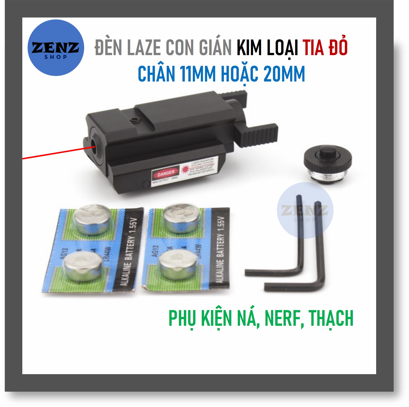 Đèn LAZE Con Gián Kim Loại Tia Đỏ D10 - Đồ Chơi ZenZ