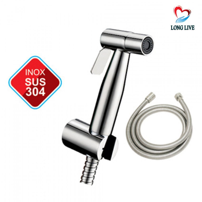 Vòi Xịt Vệ Sinh INOX 304 + Dây Xịt Inox 304 + Cài Vòi Xịt