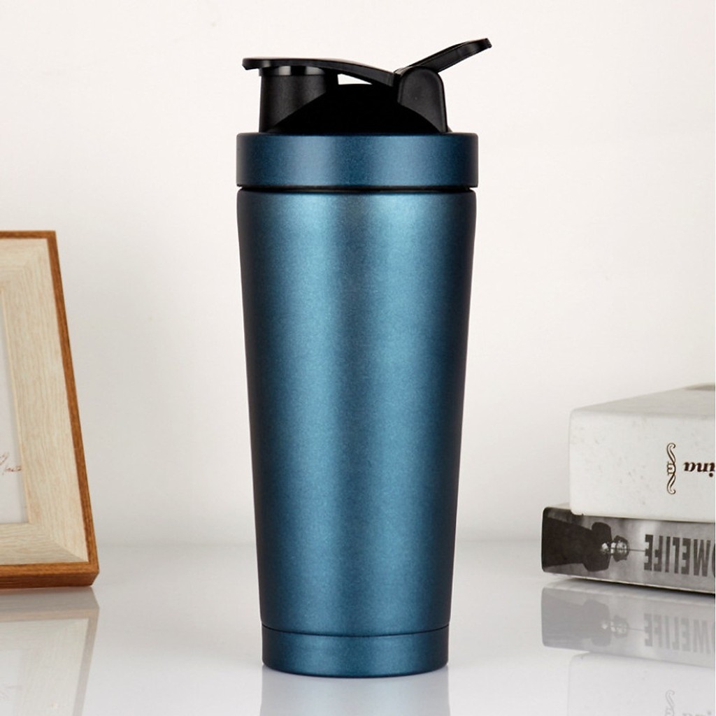 Bình lắc tập gym giữ nhiệt shaker inox – 800ml – chọn màu bình đựng nước chính hãng amalife – kèm bóng lò xo lắc