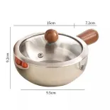 [CAO CẤP] NỒI THÉP MINI CÓ TAY CẦM CÁN GỖ 14CM - CHẢO THÉP MINI CAO CẤP - NỒI, CHẢO NẤU ĂN DÙNG ĐƯỢC CHO MỌI LOẠI BẾP, NHỎ GỌN, TIỆN DỤNG, BỀN ĐẸP (KHÔNG KÈM NẮP)