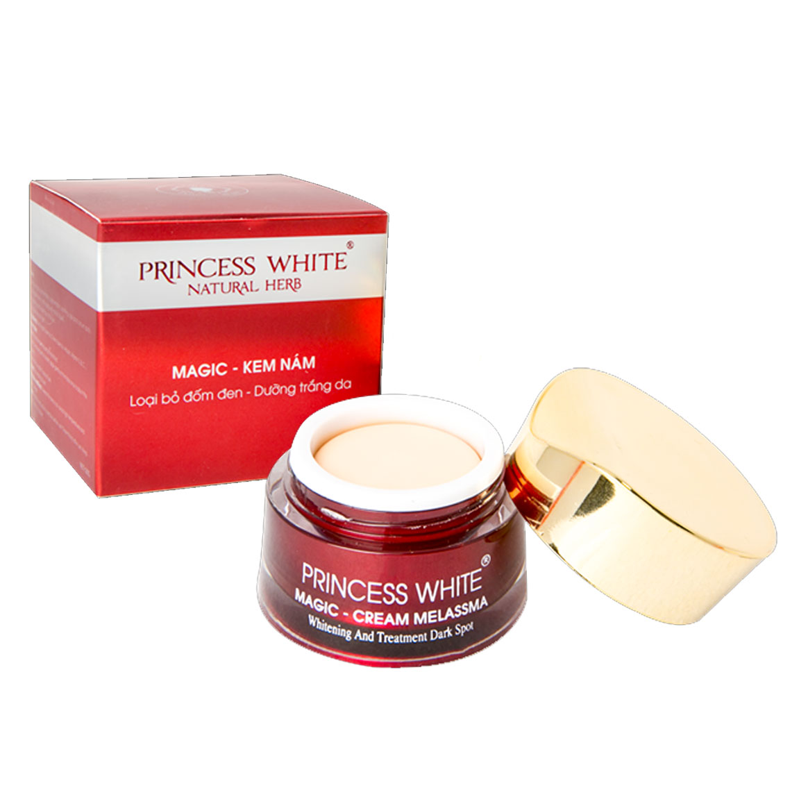 Kem xóa sạch nám, tàn nhang cao cấp Magic Princess white 20gr từ nấm linh chi và nhân sâm đỏ
