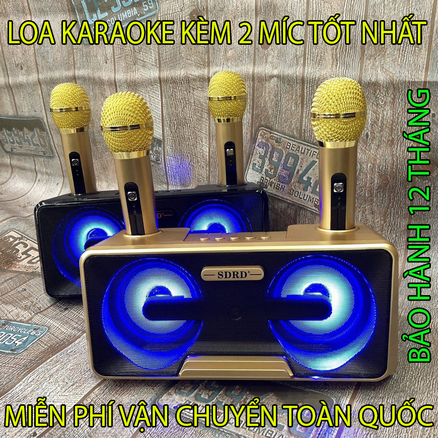 [HCM][ SALE 50% ] Loa Karaoke Hát Hay Nhat - Loa karaoke mini gia đình  Loa kéo di động Karaoke - Loa karaoke Bluetooth SD301 kèm 2 míc không dây cao cấp âm thanh lớn Thiết kế đơn giản trẻ trung năng động