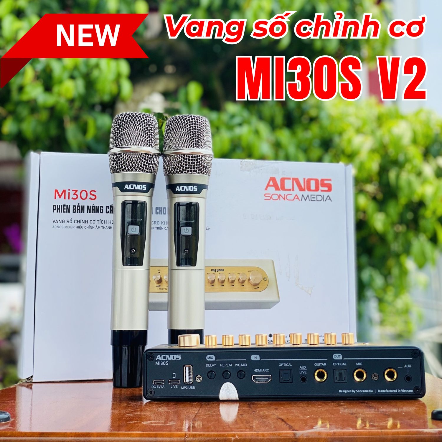 Bộ 2 Míc hát karaoke Vang số chỉnh cơ Acnos Mi30s V2 /Micro Acnos Mi30E/Acnos Pro MIC1 dùng cho loa di động và bộ dàn âm thanh gia đình