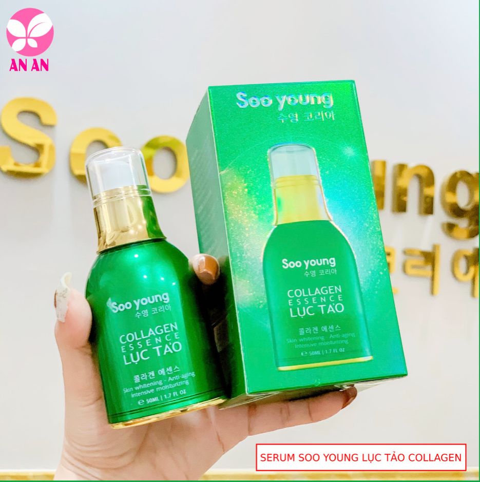 Serum Lục tảo Soo Young 50ml - Serum tinh chất lục tảo Collagen Essence Soo Young chính hãng