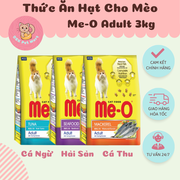 Thức ăn hạt cho mèo trưởng thành me-o adult - bao 3kg