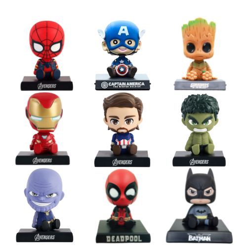 Mô Hình Siêu Anh Hùng Avengers Lắc Đầu - Giá đỡ điện thoại Marvel Comics - Full Box