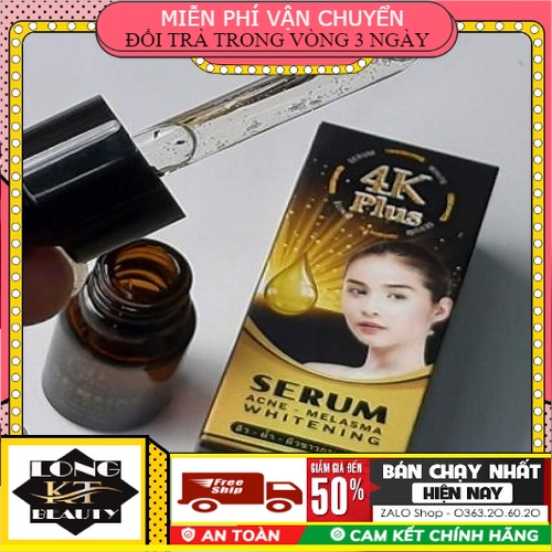 Serum 4k plus 10ml trừ mụn trắng da chống lão hóa Thái Lan