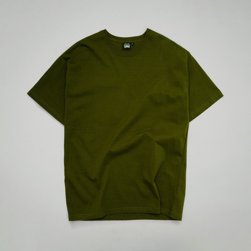 Áo thun trơn gori basic tee - xanh rêu.
