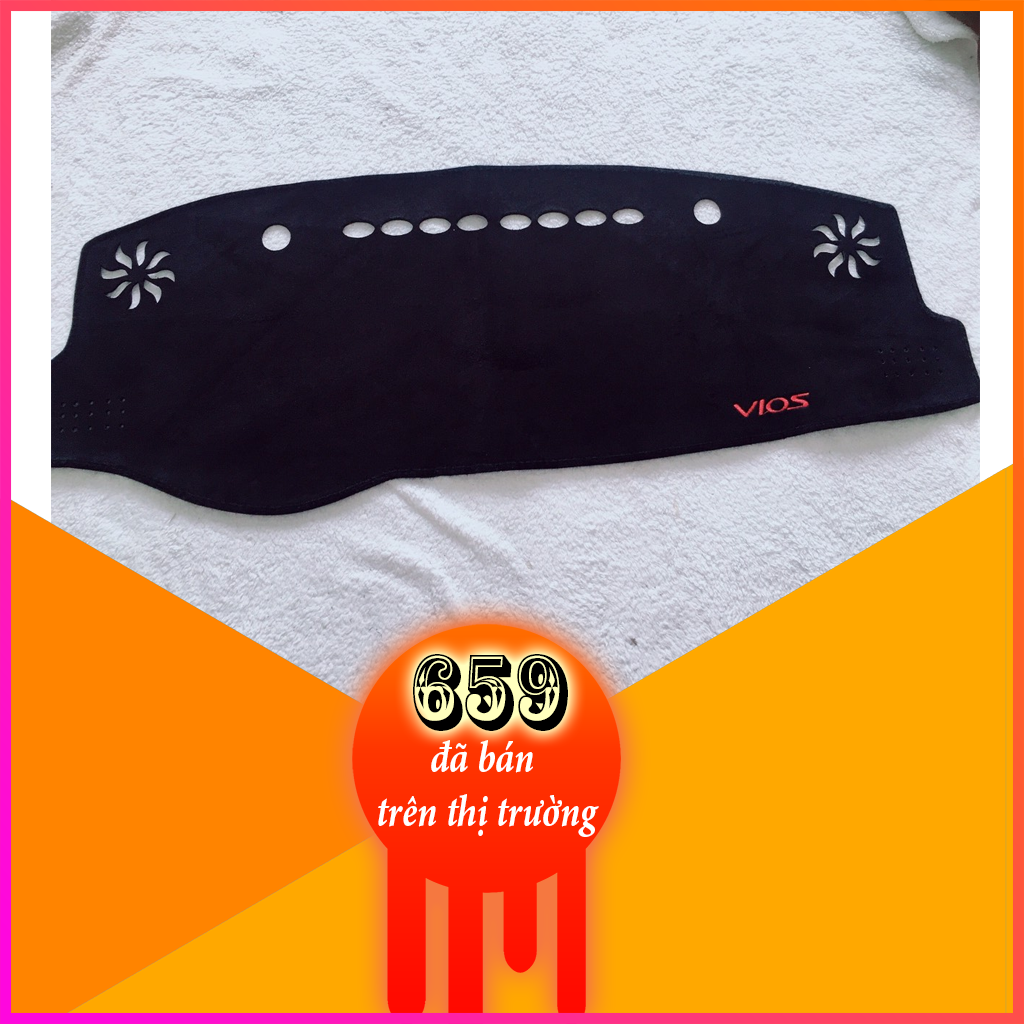 Thảm taplo nhung loại đẹp đế cao su chống trượt xe Toyota Vios 2019-2020-2021 hàng Việt Nam bảo hành 1 năm