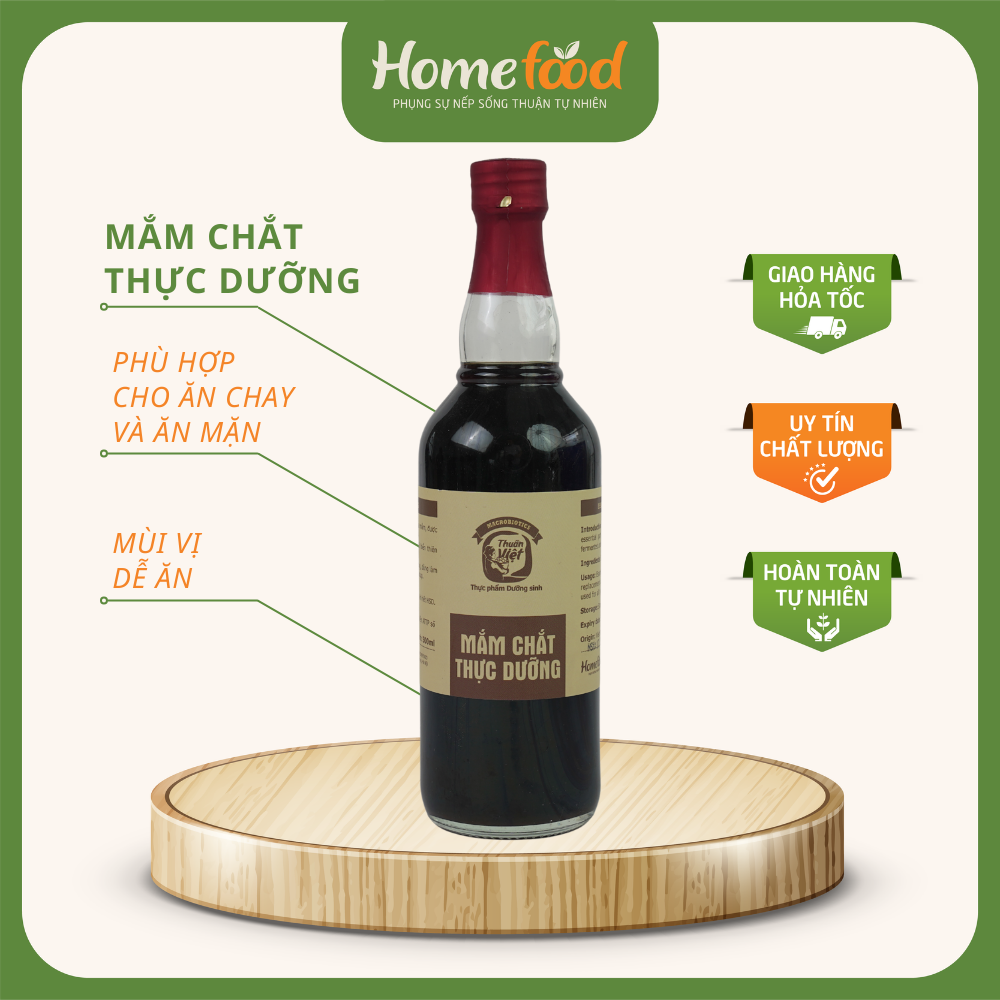 Mắm thực dưỡng HOMEFOOD chai 500ml/ Nước mắm chay