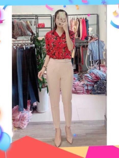 Quần âu nữ công sở cạp cao đai vuông bọc cúc bấm - Kiểu dáng quần tây nữ ống đứng lưng cao - Chất vải tuyết mưa mềm mại
