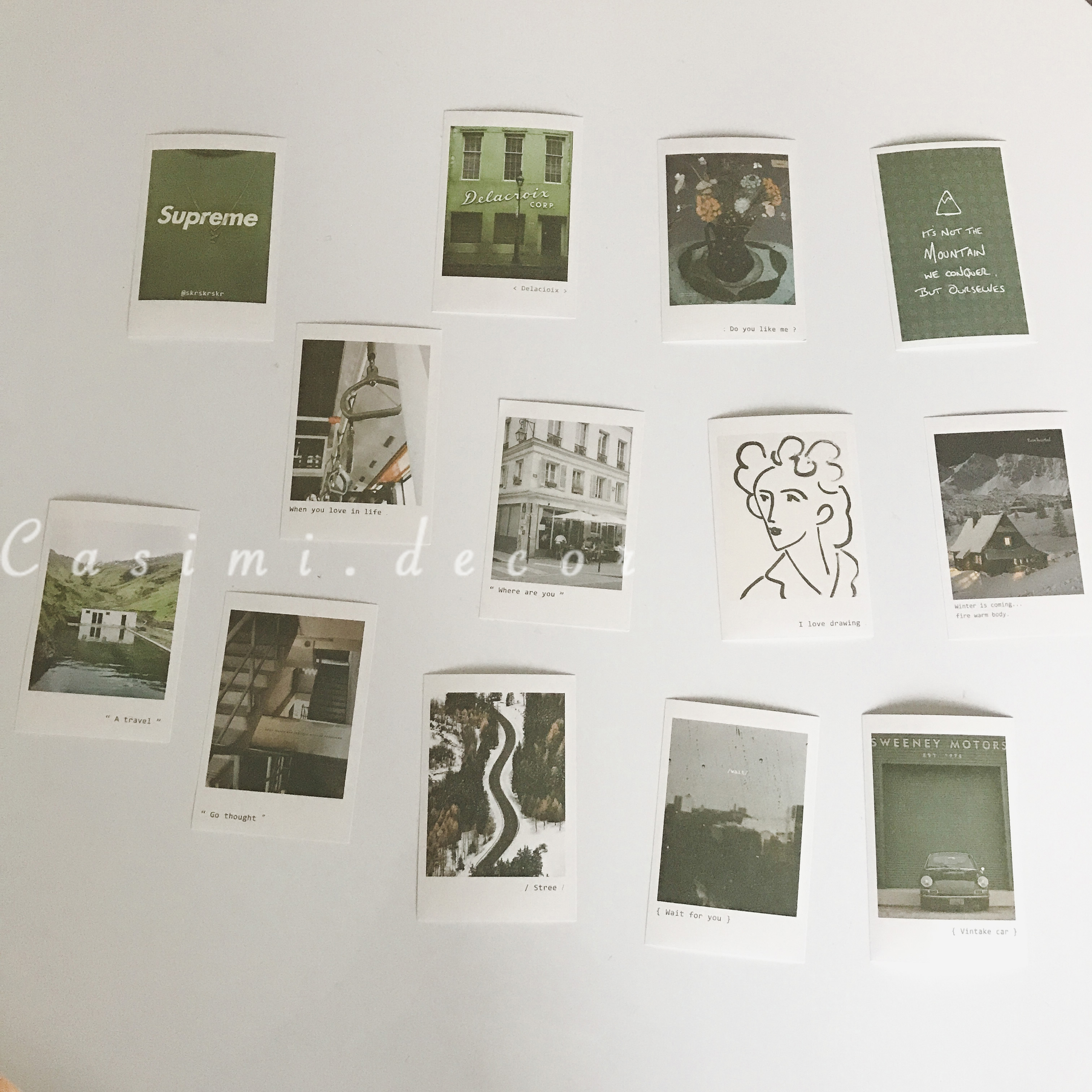 [FOLLOW NHẬN MÃ] 13 bìa ảnh giấy Yesterday set C POSTCARD vintage trang trí bàn học dán tường Hàn Quốc Casimi Decor